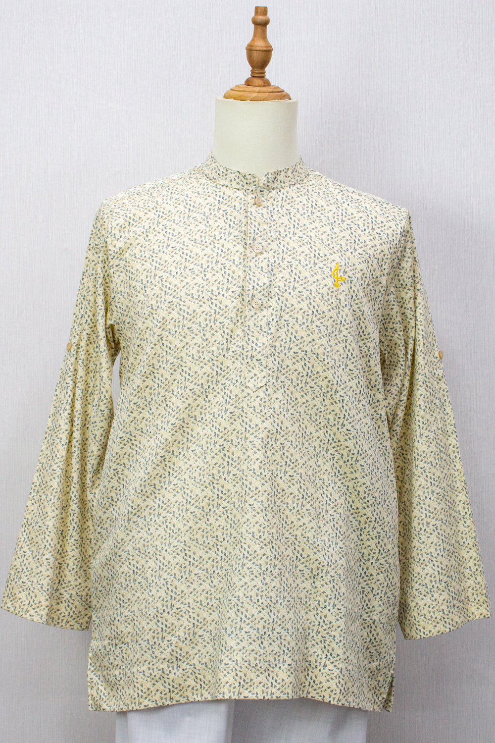 Aslam V2 Kurta, Abstract - Cream