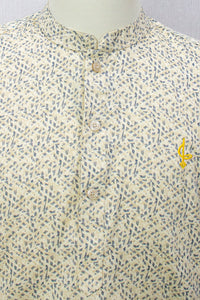 Aslam V2 Kurta, Abstract - Cream