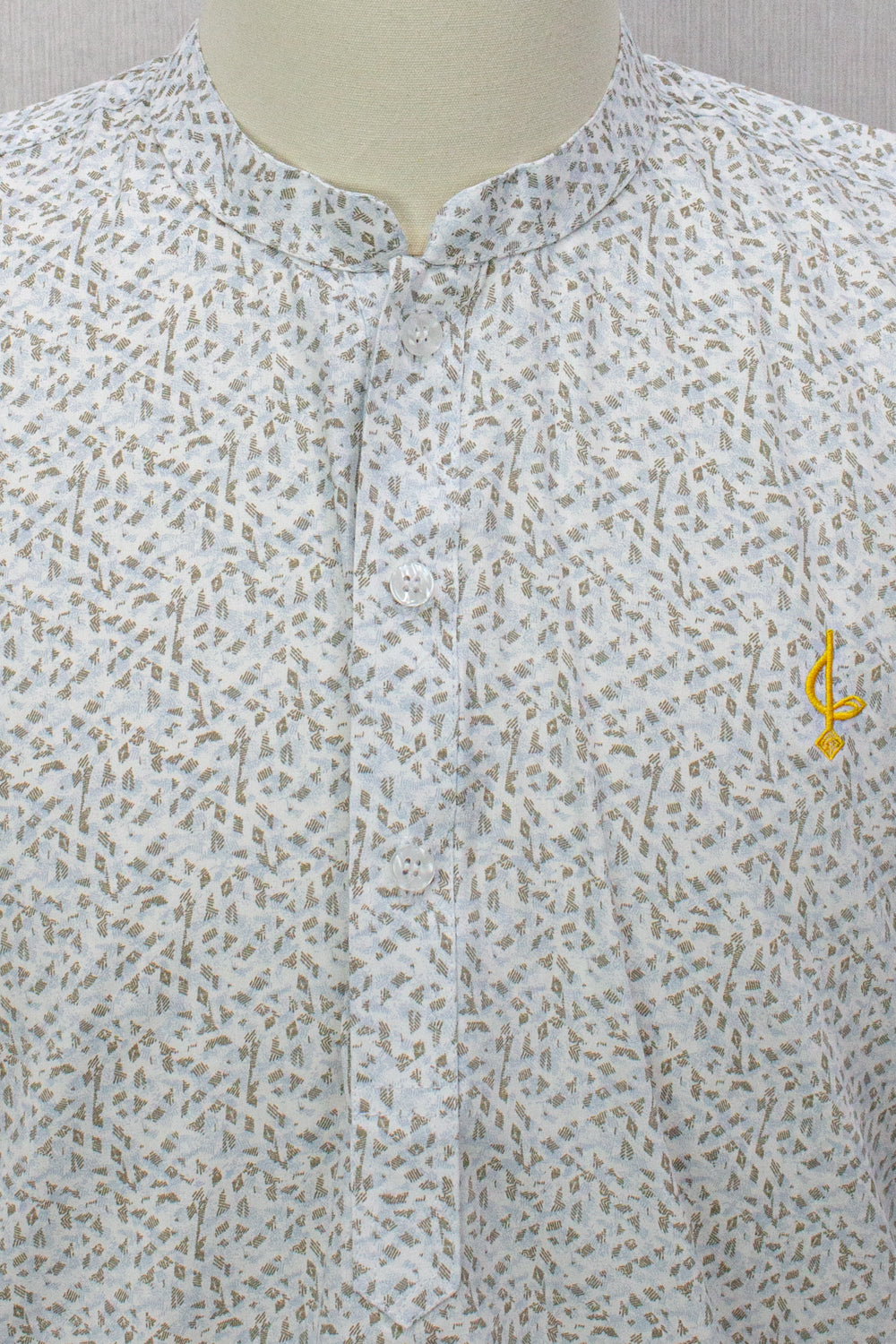 Aslam V2 Kurta, Abstract - White