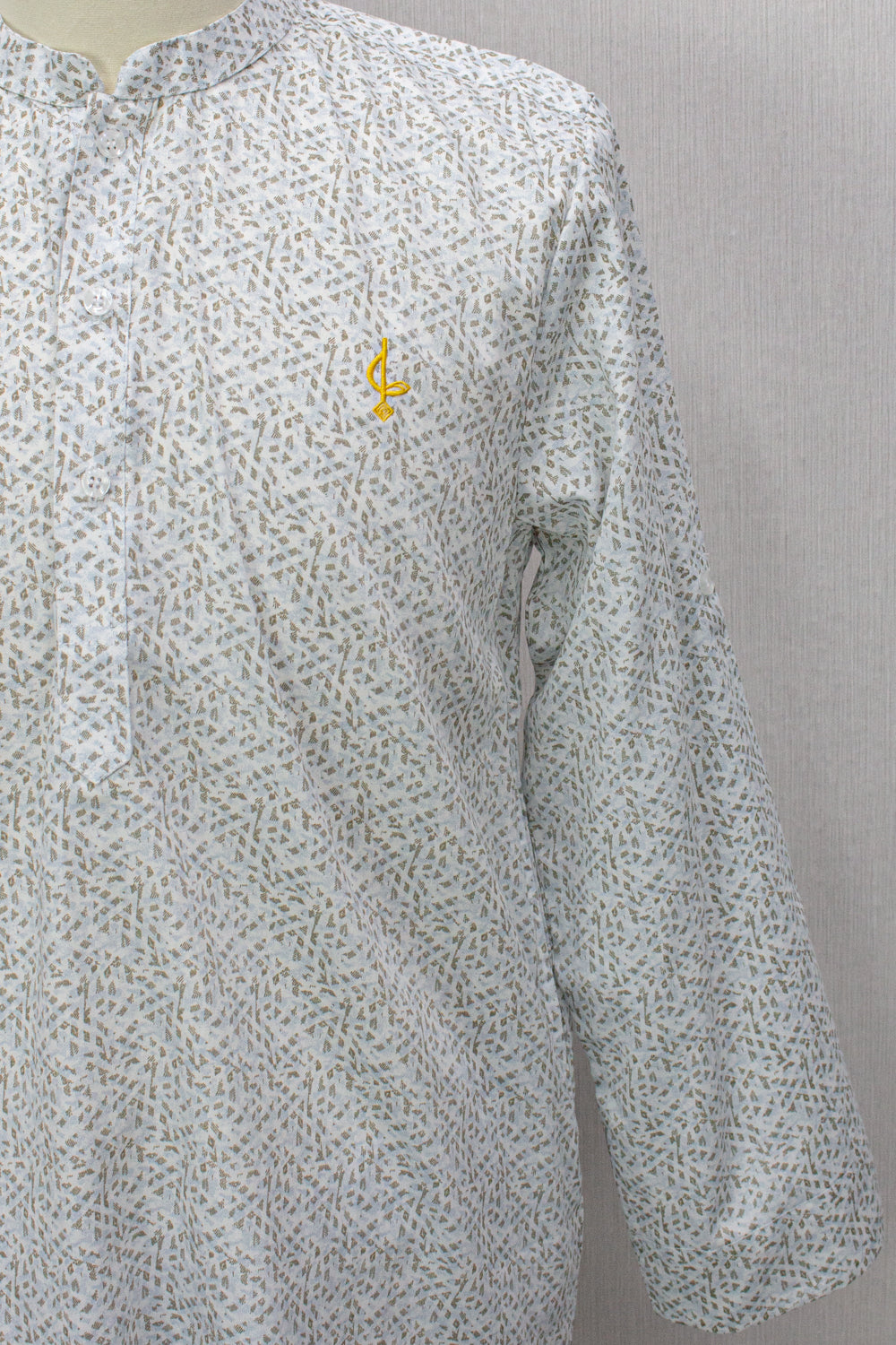 Aslam V2 Kurta, Abstract - White