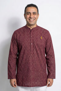 Aslam V2 Kurta, Diamond - Maroon