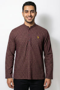 Aslam V2 Kurta, Eclipse - Burgundy
