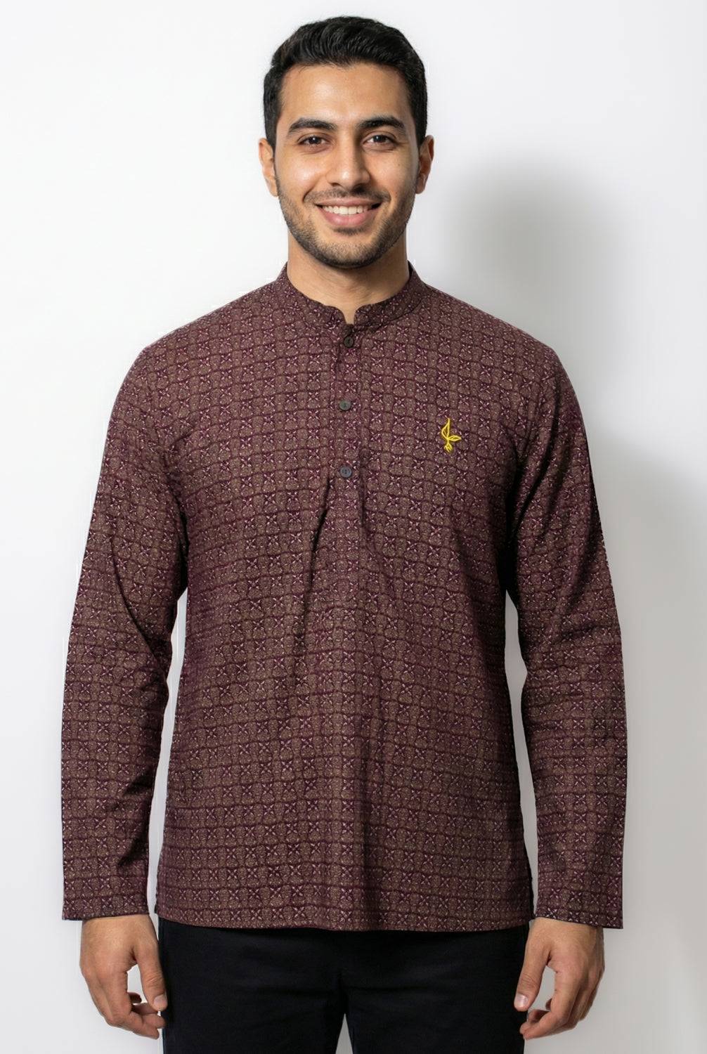 Aslam V2 Kurta, Eclipse - Burgundy
