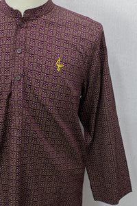 Aslam V2 Kurta, Eclipse - Burgundy