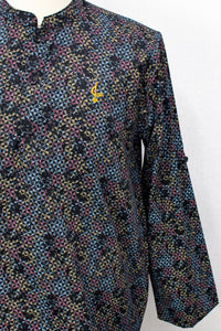 Aslam V2 Kurta, OmbreAbs - Black