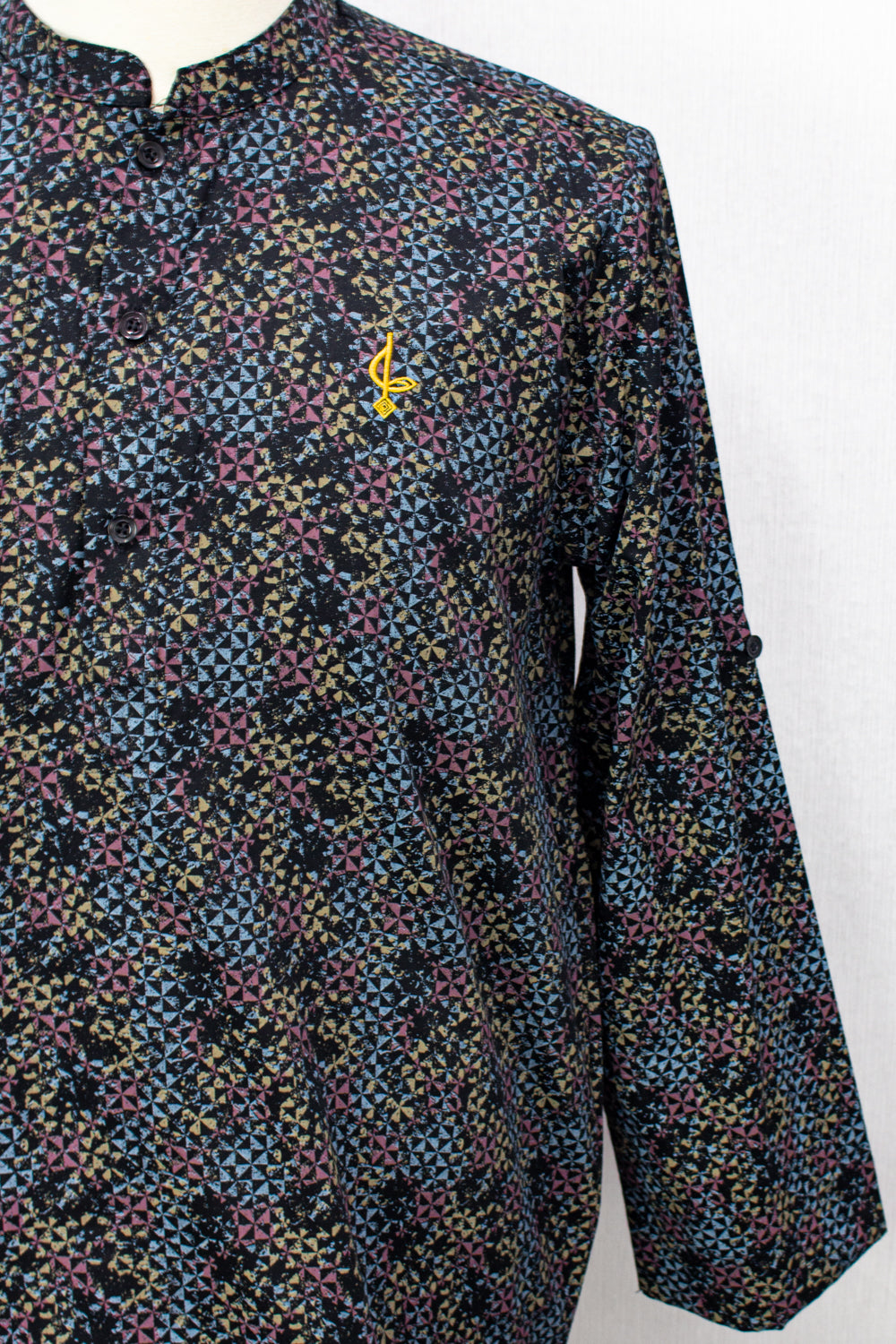 Aslam V2 Kurta, OmbreAbs - Black