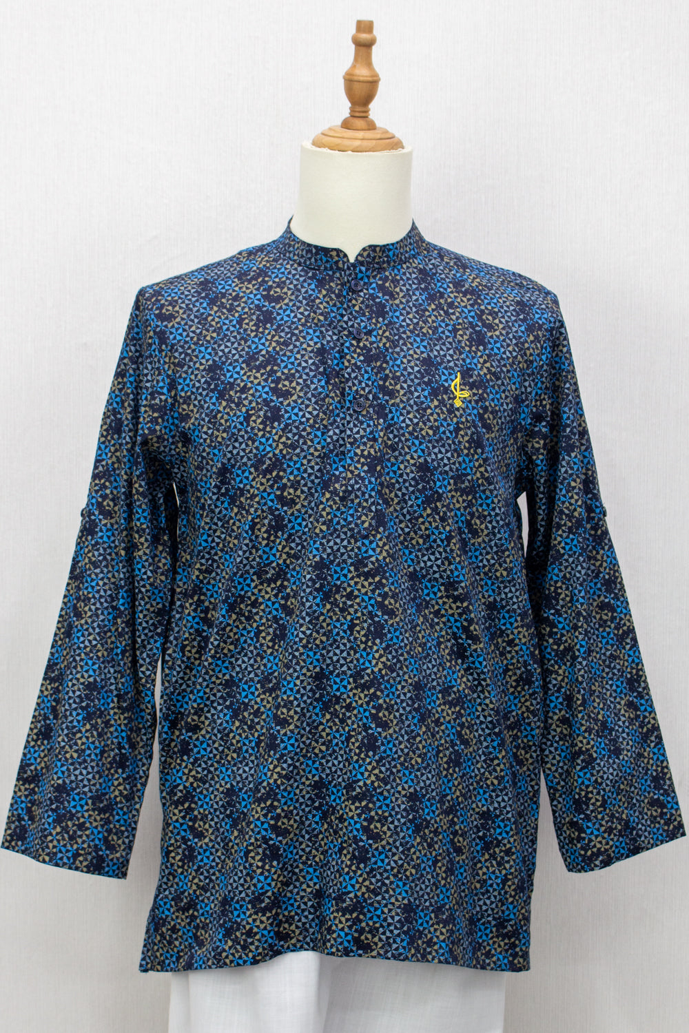 Aslam V2 Kurta, OmbreAbs - Navy