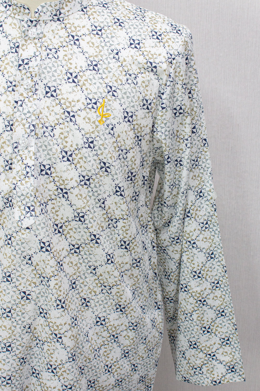 Aslam V2 Kurta, OmbreAbs - White