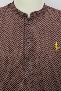 Aslam V2 Kurta, Parquet - Maroon