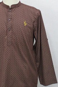 Aslam V2 Kurta, Parquet - Maroon
