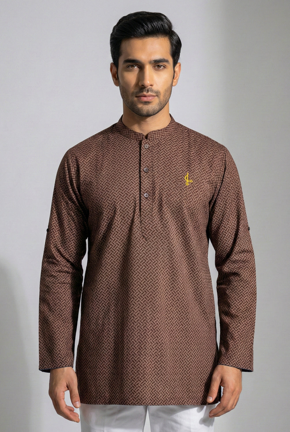 Aslam V2 Kurta, Parquet - Maroon