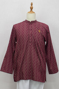 Aslam V2 Kurta, Diamond - Maroon