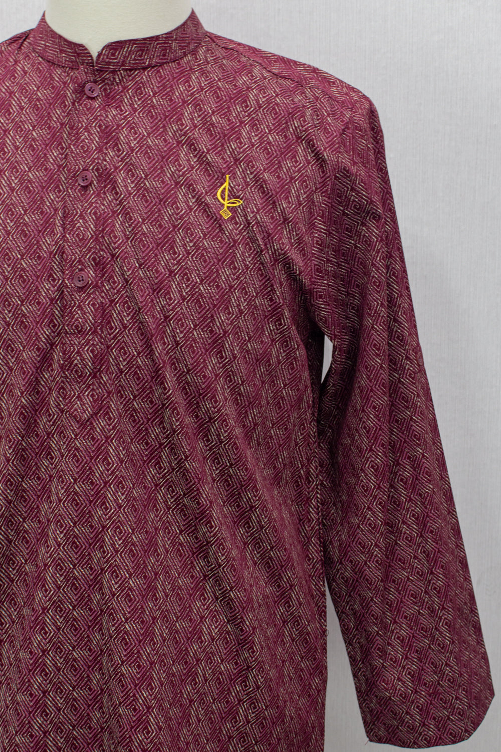 Aslam V2 Kurta, Diamond - Maroon
