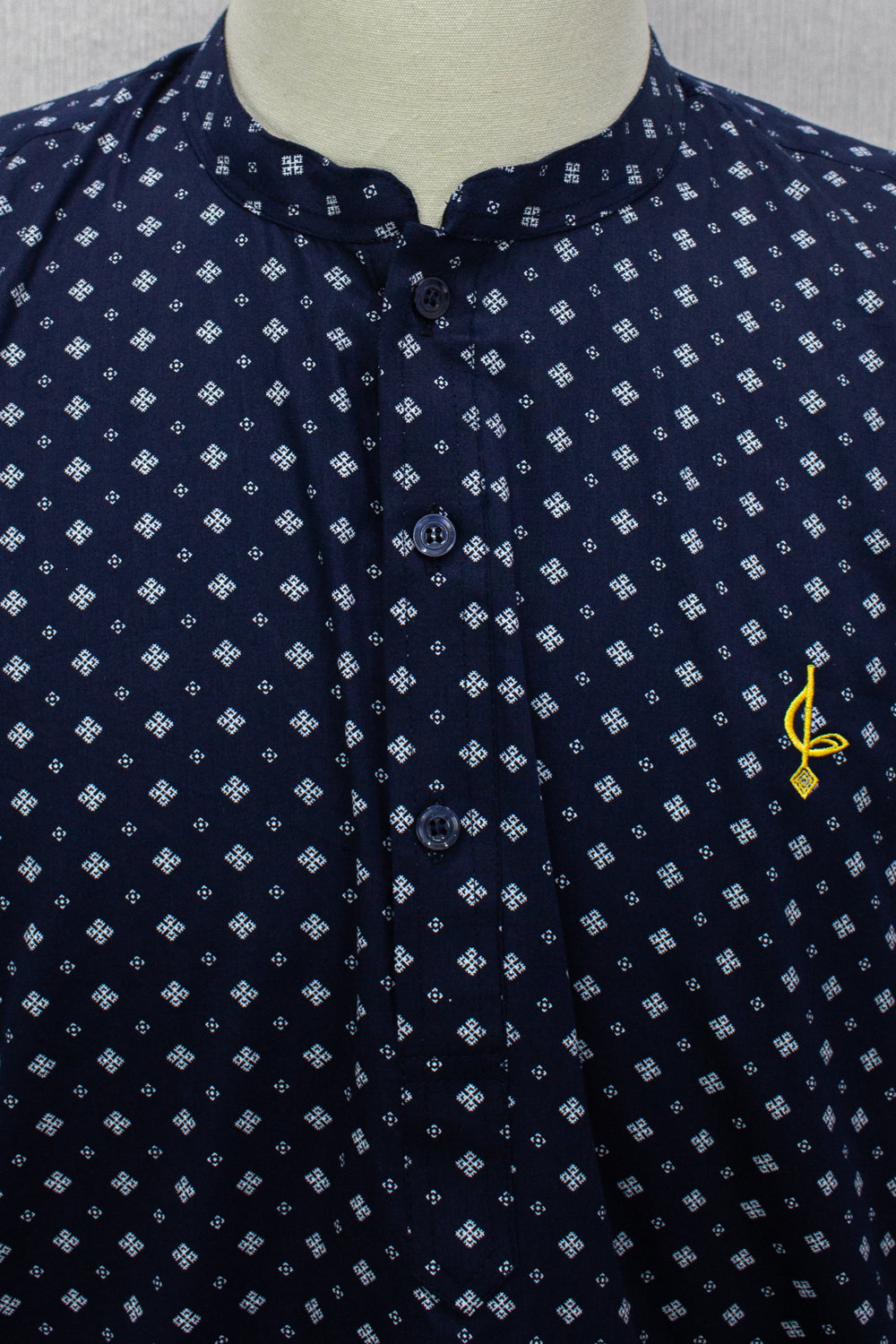 Aslam V2 Kurta, R-Square - Navy