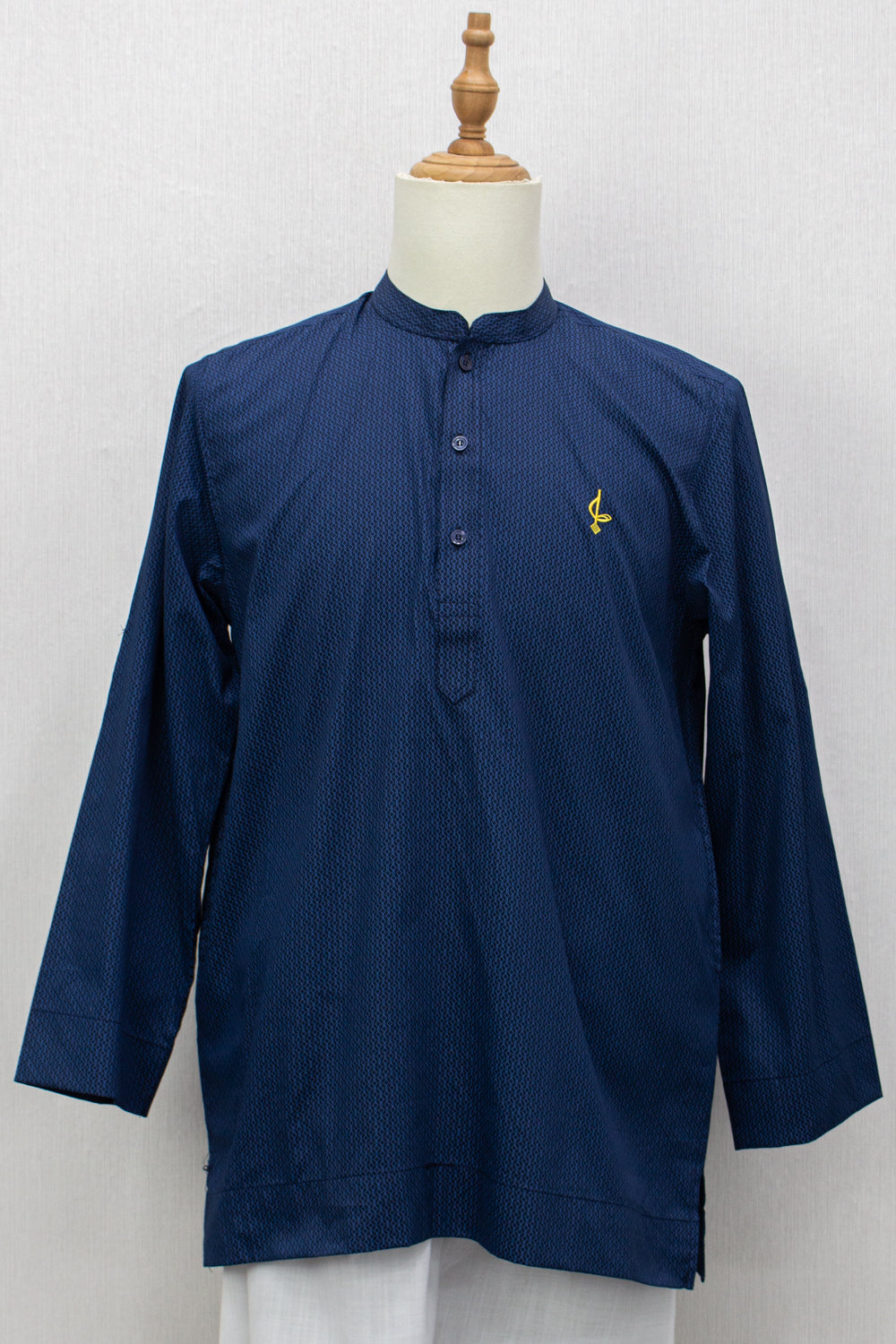 Aslam V2 Kurta, Spiral - Navy