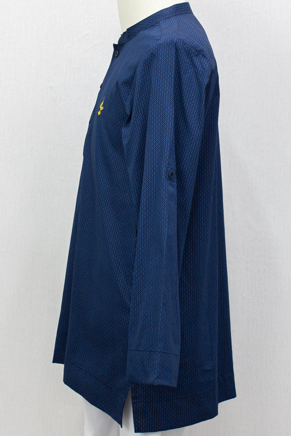 Aslam V2 Kurta, Spiral - Navy