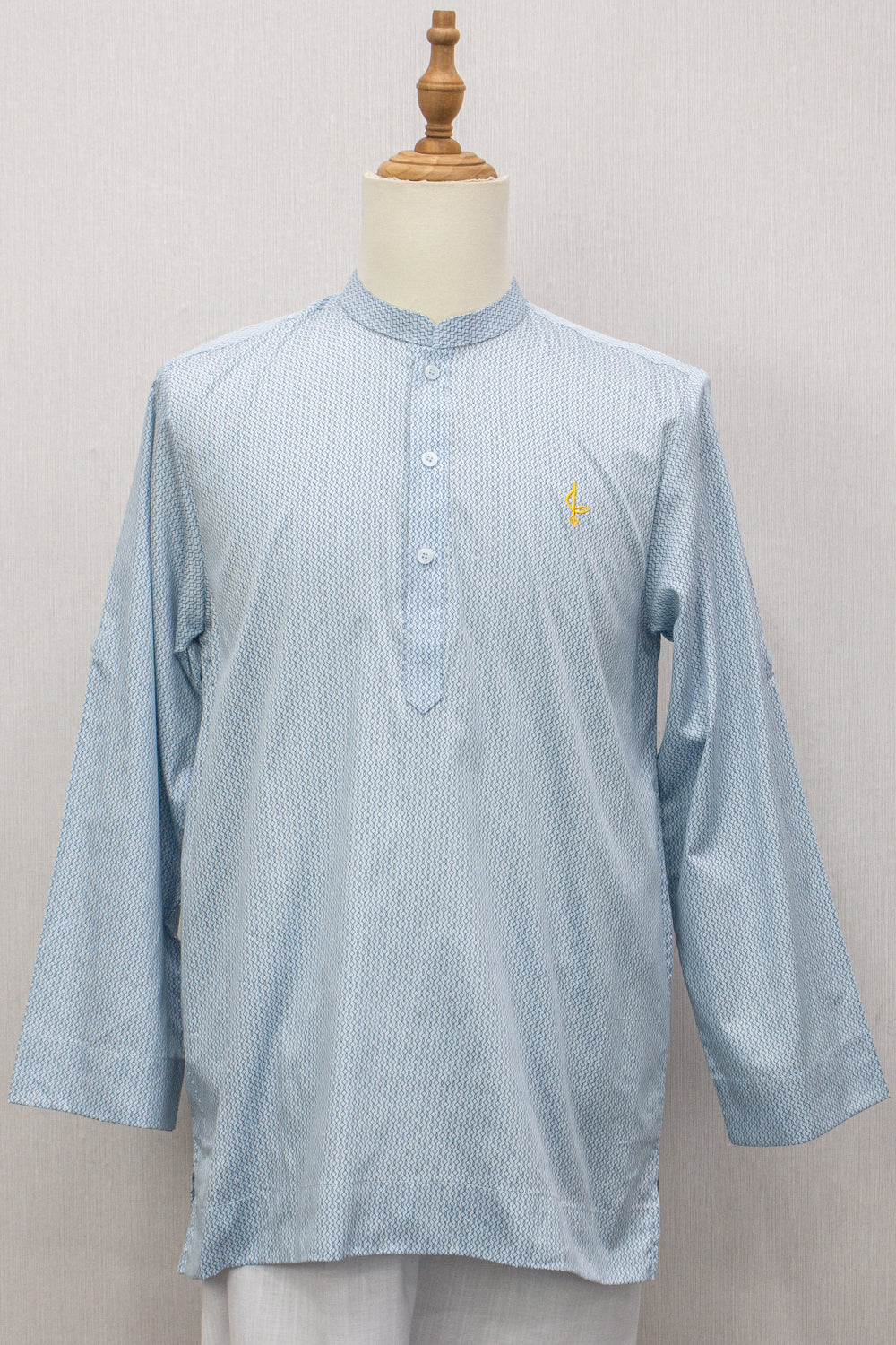 Aslam V2 Kurta, Spiral - Sky