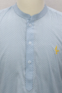 Aslam V2 Kurta, Spiral - Sky