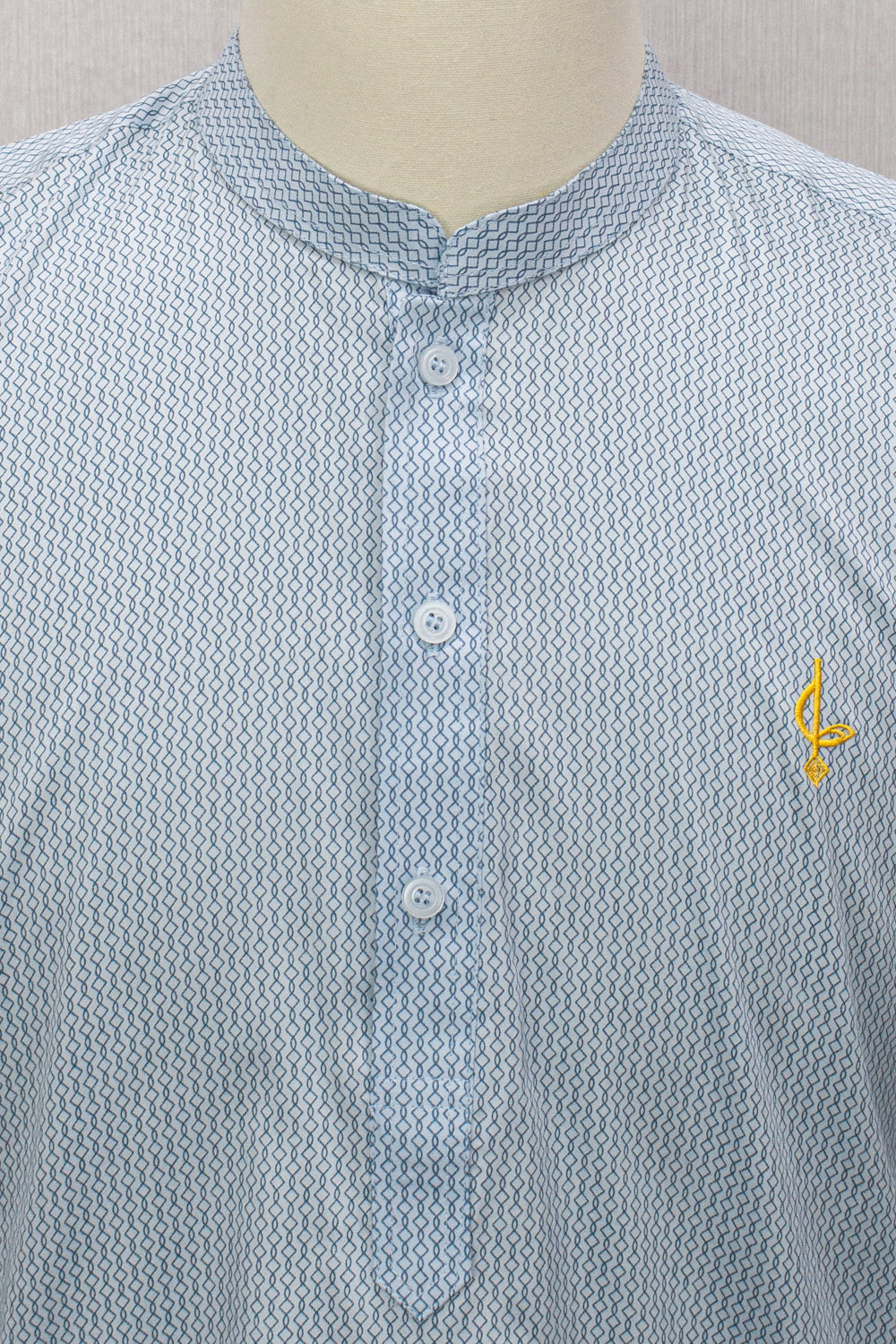 Aslam V2 Kurta, Spiral - Sky