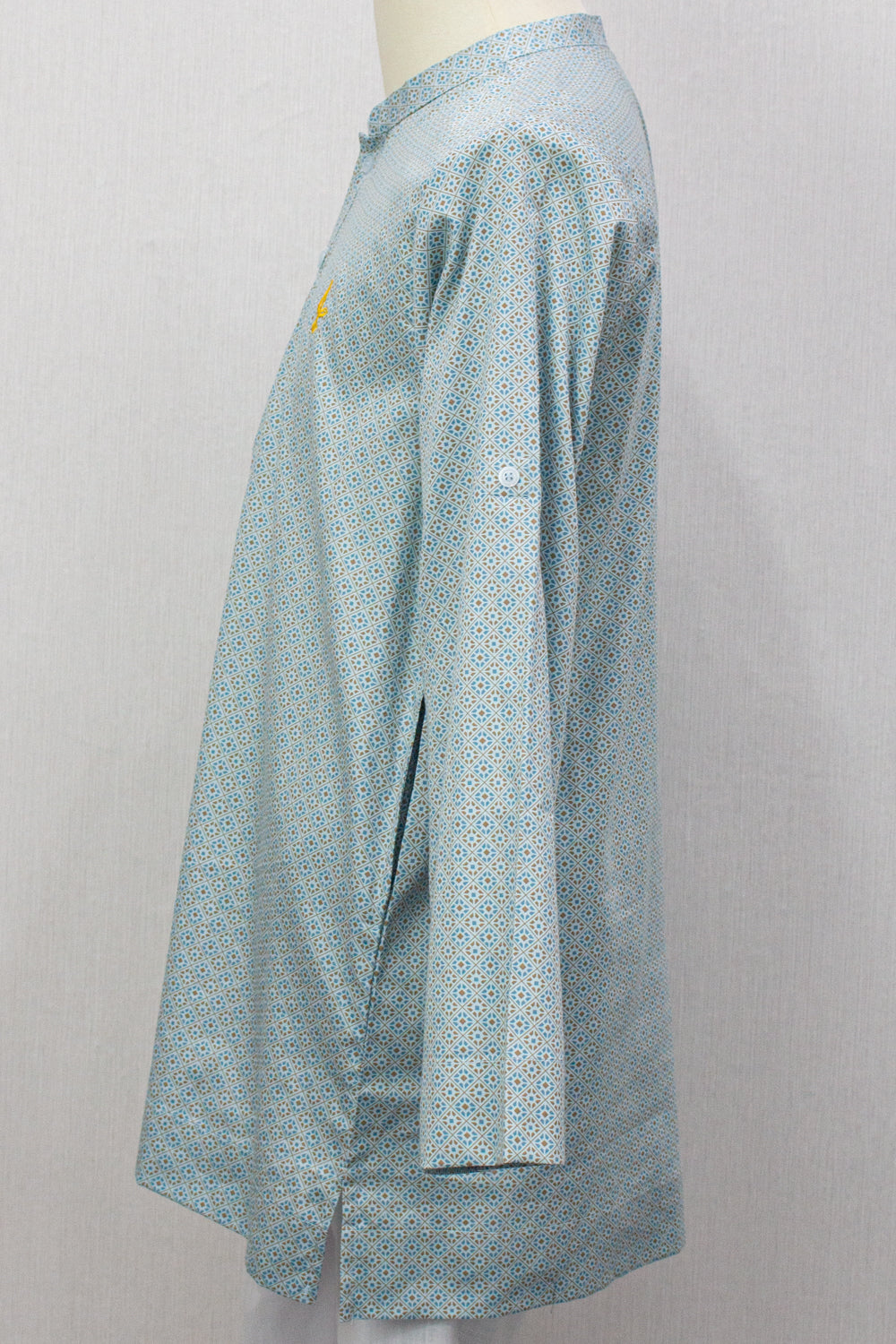 Aslam V2 Kurta, SqMedallion - Turquoise