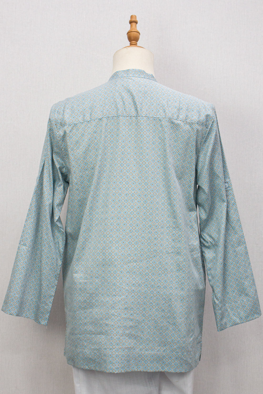 Aslam V2 Kurta, SqMedallion - Turquoise