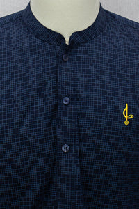 Aslam V2 Kurta, Square1 - Blue