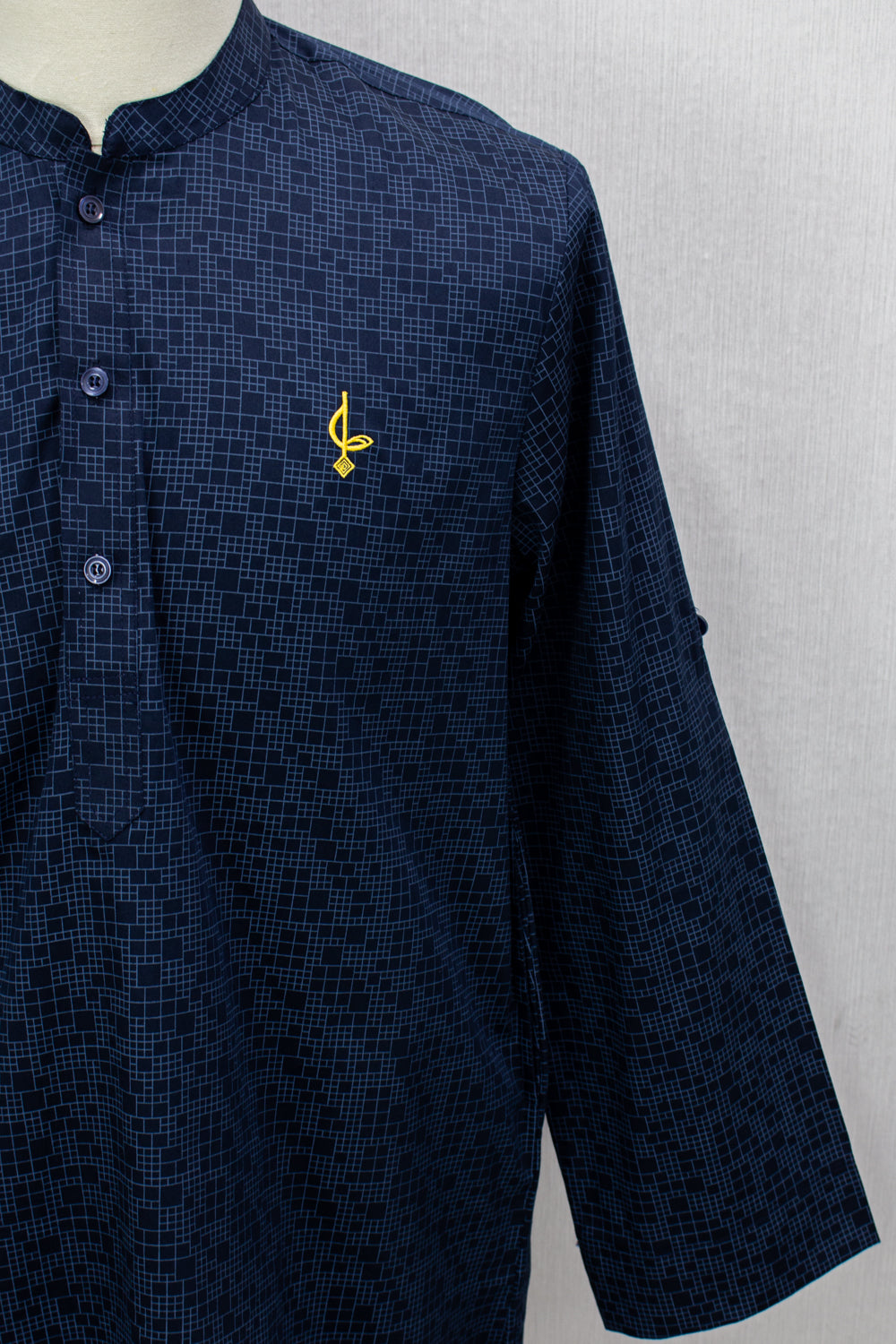Aslam V2 Kurta, Square1 - Blue