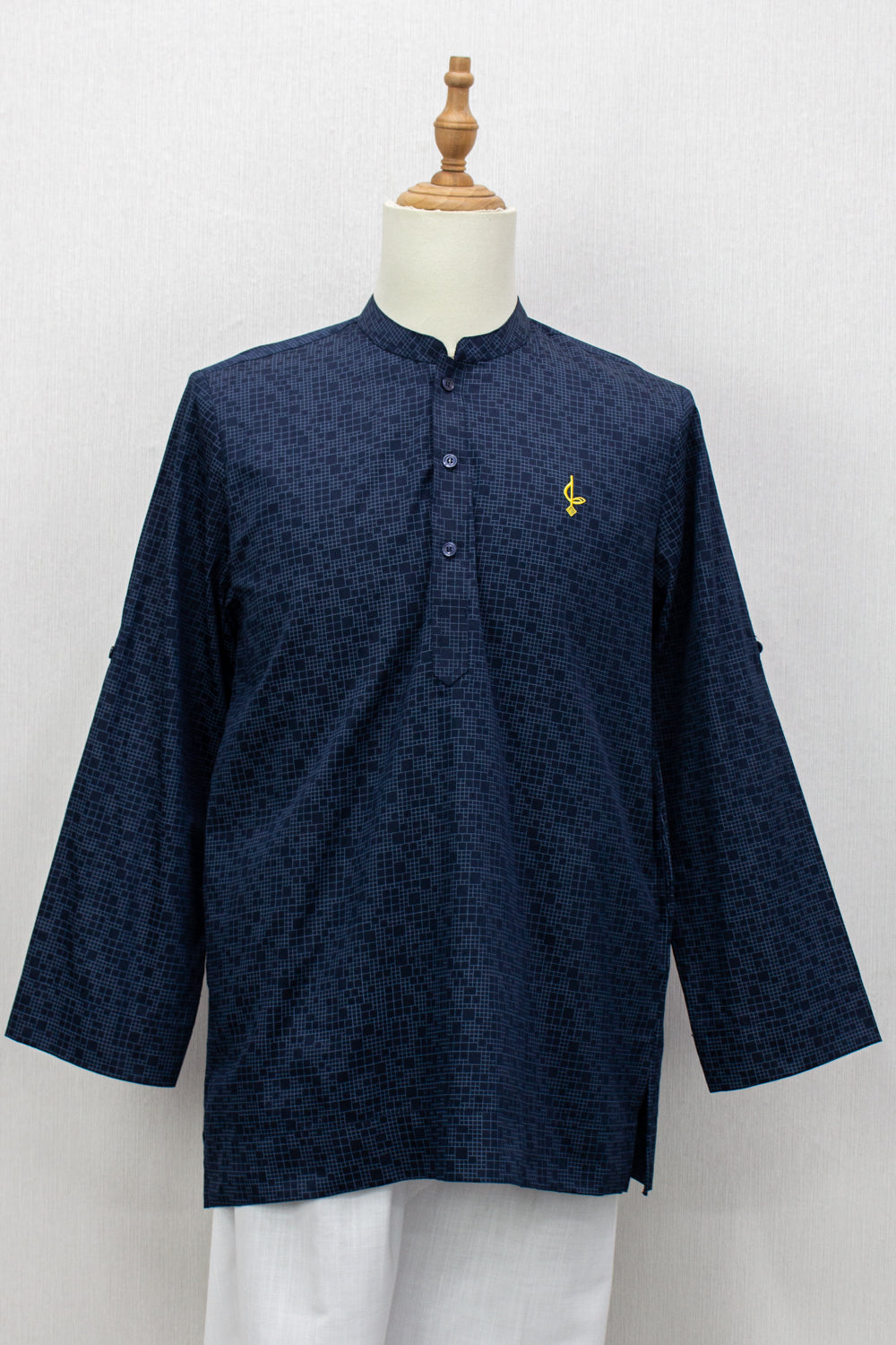 Aslam V2 Kurta, Square1 - Blue