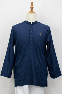 Aslam V2 Kurta, Square2 - Navy