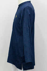 Aslam V2 Kurta, Square2 - Navy