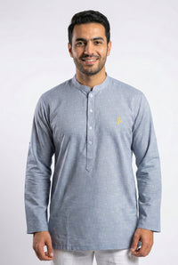 Aslam V2 Kurta, Square2 - Sky