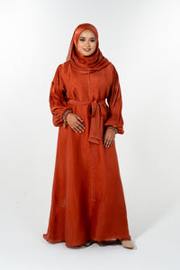 Bangle Dress Abaya - Burnt Orange / Brick