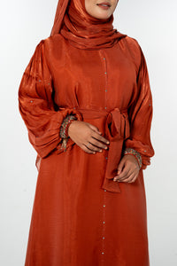 Bangle Dress Abaya - Burnt Orange / Brick