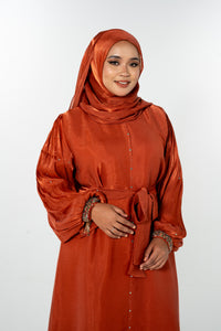 Bangle Dress Abaya - Burnt Orange / Brick