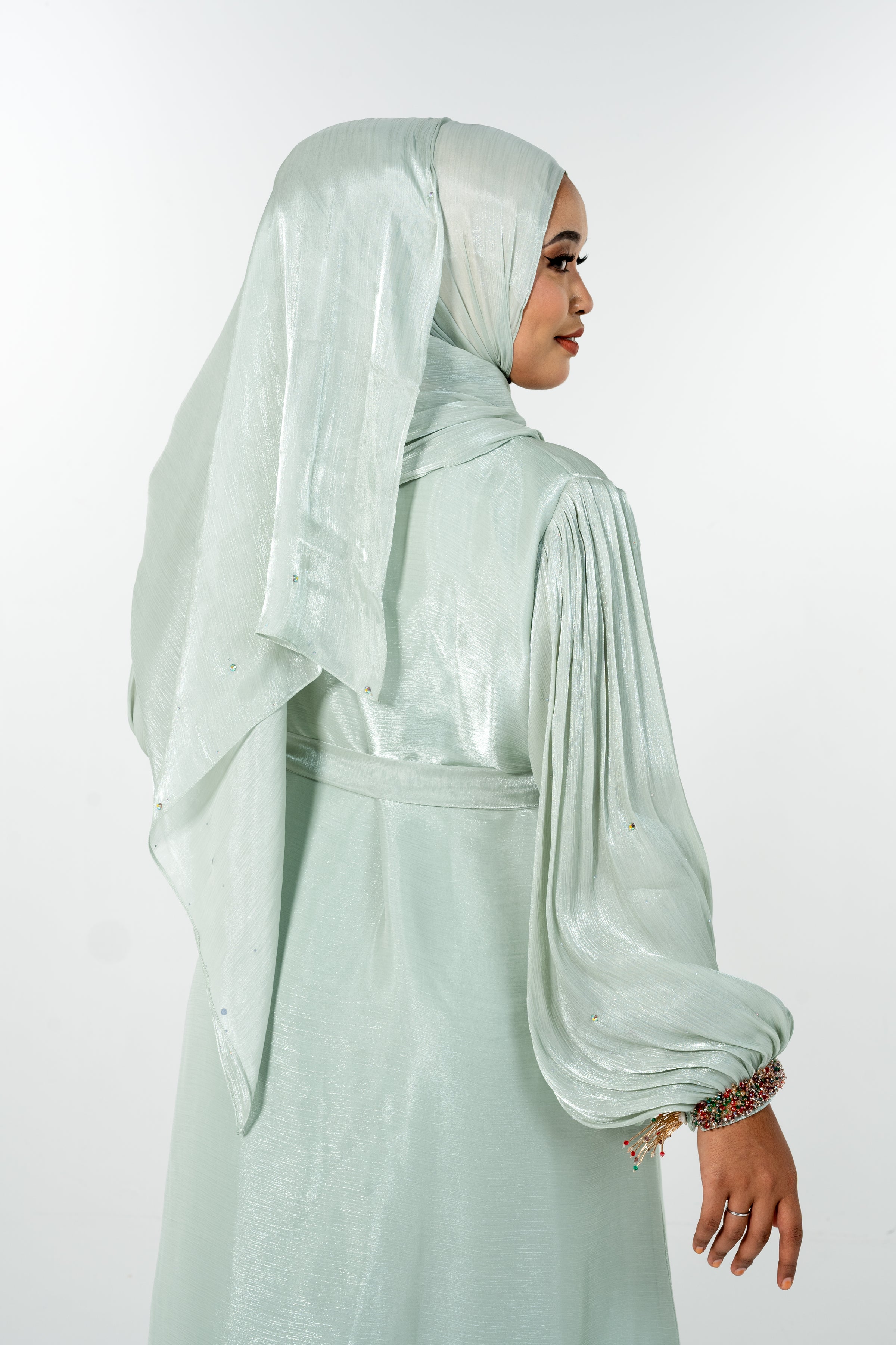 Bangle Dress Abaya - Sage Persian Boutique Bangle Dress Abaya - Sage Persian Boutique