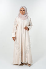 Beads Bloom Abaya - Baby Pink