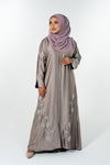 Beads Bloom Abaya - Mauve