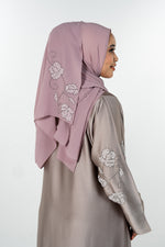 Beads Bloom Abaya - Mauve