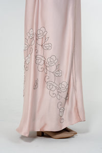 Beads Bloom Abaya - Peach