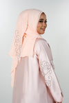 Beads Bloom Abaya - Peach