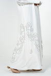 Beads Bloom Abaya - White