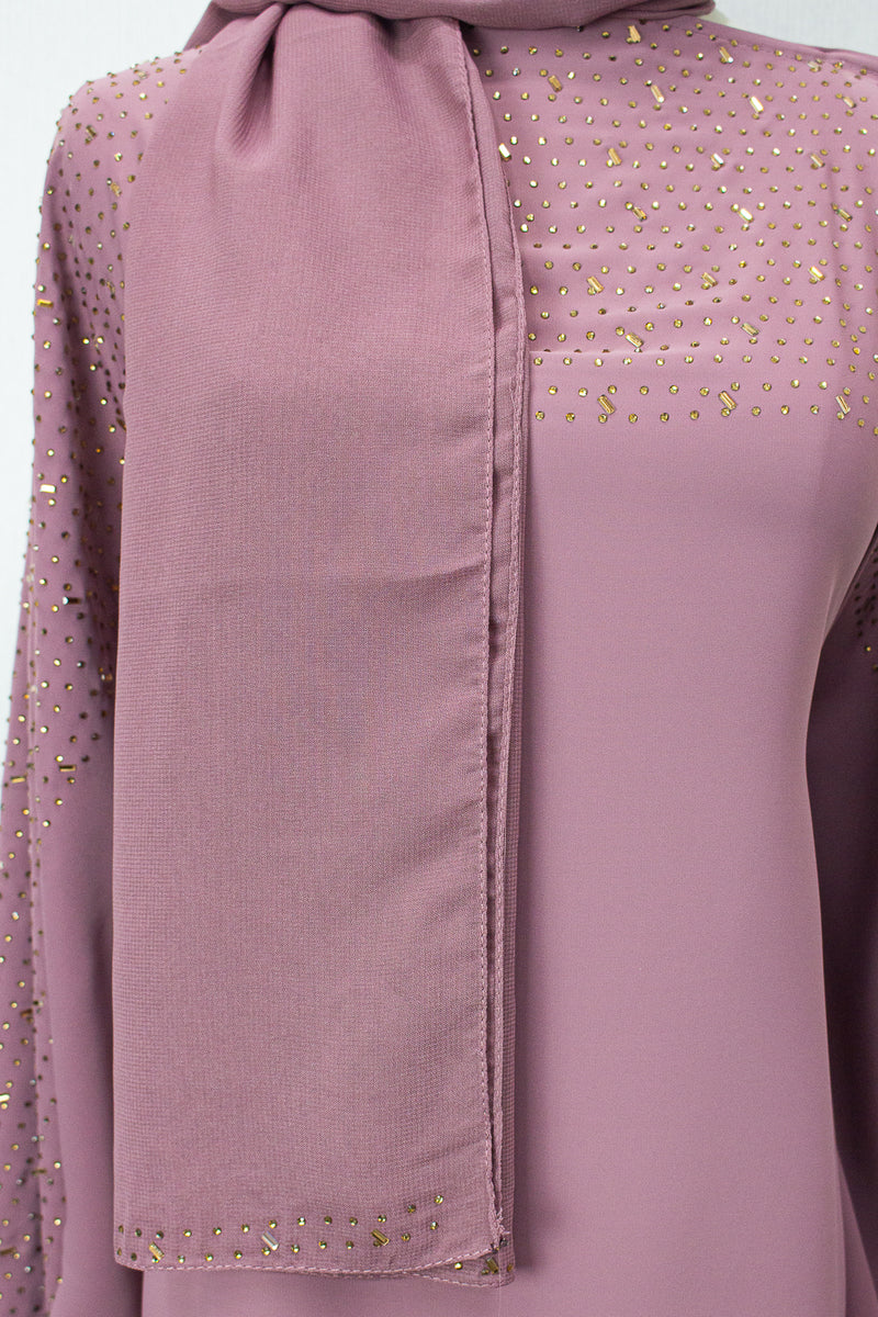 Bahrain Kaftan, Dusty Pink