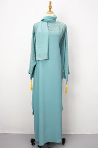 Bahrain Kaftan, Dusty Turquoise
