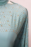 Bahrain Kaftan, Dusty Turquoise