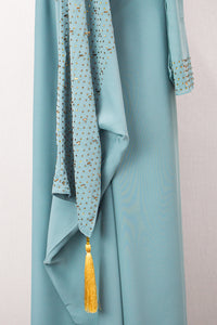 Bahrain Kaftan, Dusty Turquoise