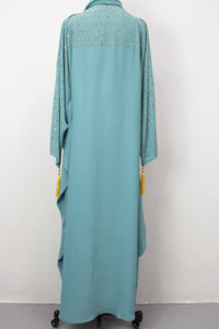 Bahrain Kaftan, Dusty Turquoise