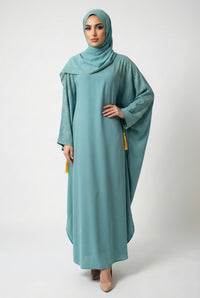 Bahrain Kaftan, Dusty Turquoise
