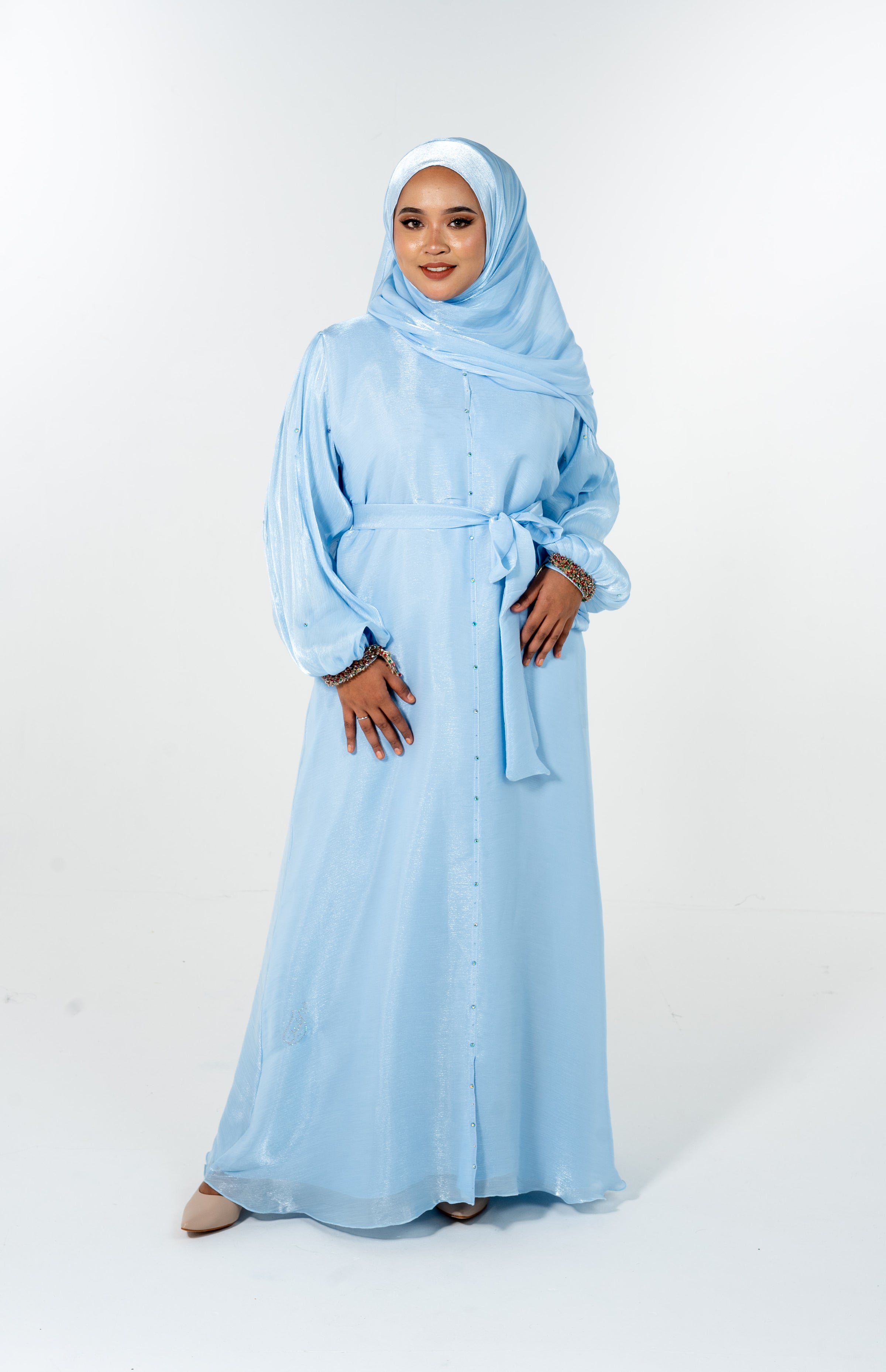 Bangle Dress Abaya - Sky Blue Persian Boutique Bangle Dress Abaya - Sky Blue Persian Boutique