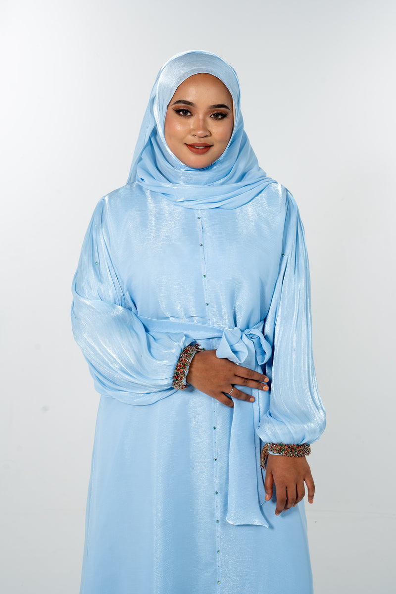 Bangle Dress Abaya - Sky Blue