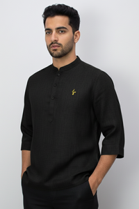 Linen Kurta, Black